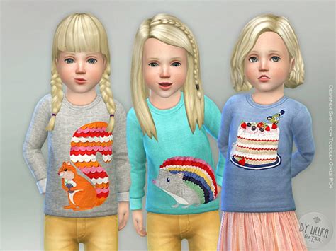 Designer Shirt For Toddler Girls P04 By Lillka At Tsr Sims 4 Updates