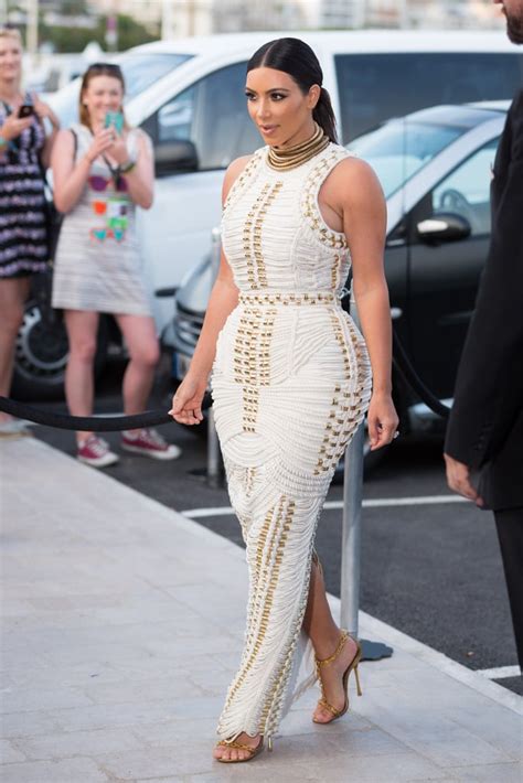 Kim Kardashian Balmain Rope Dress Popsugar Fashion