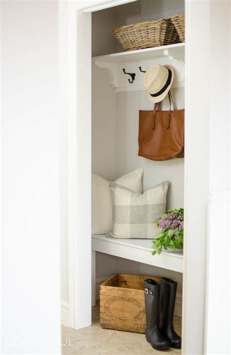 One way to do this is to utilize your closet's door. Best 25+ Entryway closet ideas on Pinterest | Closet bench ...