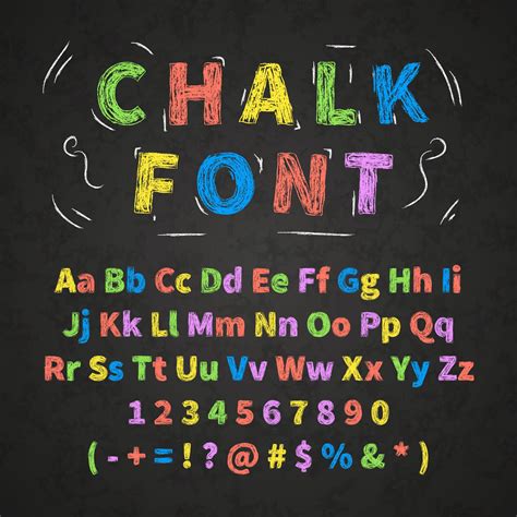 Colorful Retro Hand Drawn Alphabet Letters Drawing With Chalk