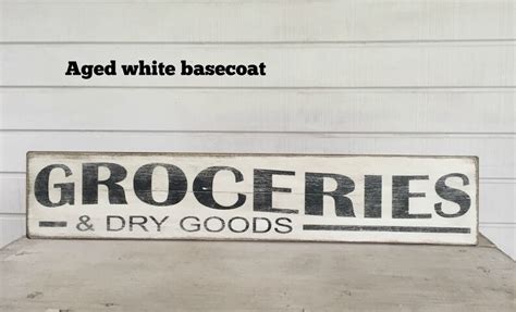 Groceries And Dry Goods Signs Primitive Wood Sign Vintage Etsy