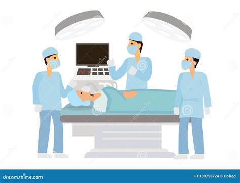 Medical Hospital Surgery Operating Room Theater Vector Illustration