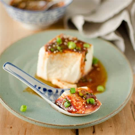 Steamed Soft Tofu With Soy Chili Sauce