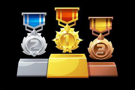 Ranked Podium Medals Are Silver Bronze And Gold For The Game Vector