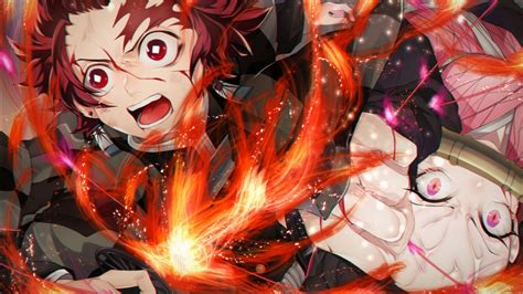 Demon Slayer Nezuko Kamado Tanjirou Kamado Near Fire Hd Anime