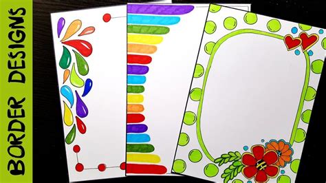 Simple Border Design For Project Decorate School Notebook Easy Images