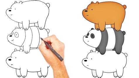 how to draw bears from we bare bears movie youtube