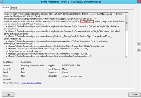 Rpc Errors Affecting Microsoft Entra Connect Active Directory Microsoft Learn