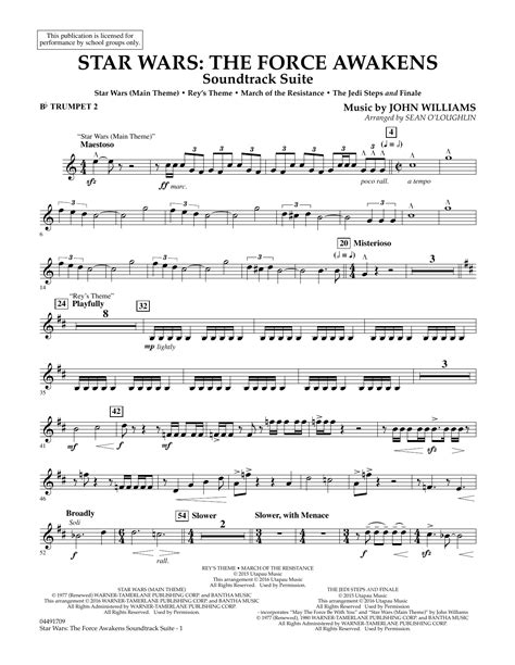 Star Wars The Force Awakens Soundtrack Suite Bb Trumpet 2 Sheet