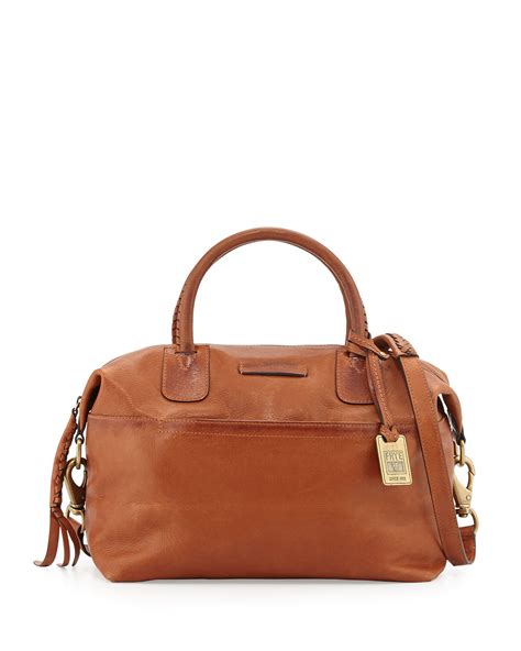 Frye Jenny Soft Leather Satchel Bag In Brown Lyst