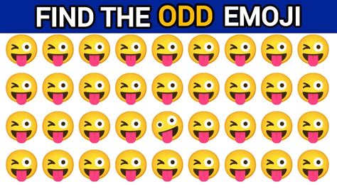 Find The Odd Emoji Out And Spot The Difference Odd One Out Puzzle 3