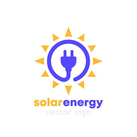 Logotipo De Energía Solar Sol Y Enchufe Eléctrico Diseño Vectorial