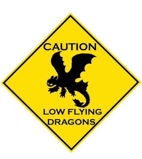 Caution Low Flying Dragon Sign Dragon Party How Train Your Dragon