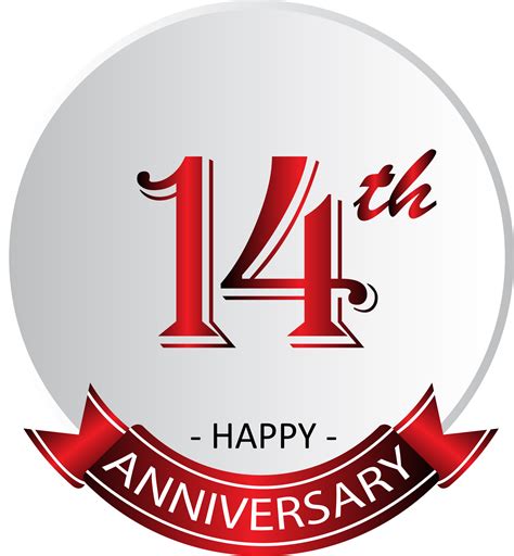 14th Anniversary Celebration Label 13836170 Png