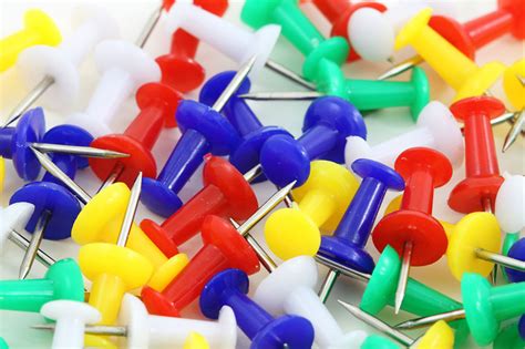 Push Pins Free Stock Photo Colorful Push Pins Isolated On A White