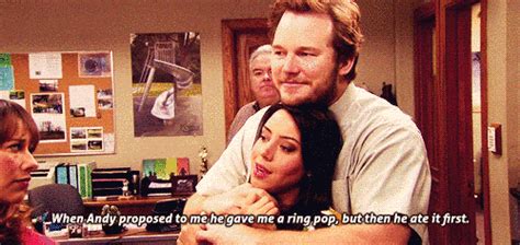 I enjoy my pettiness with a dose of wit. When They Have the Proposal Story to End All Proposal Stories | Parks and Recreation's Andy and ...