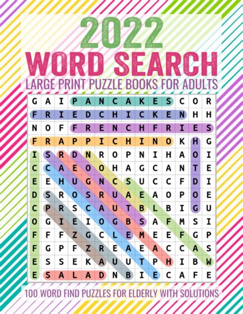 2022 Word Search Large Print Puzzle Books For Adults Large Print Word