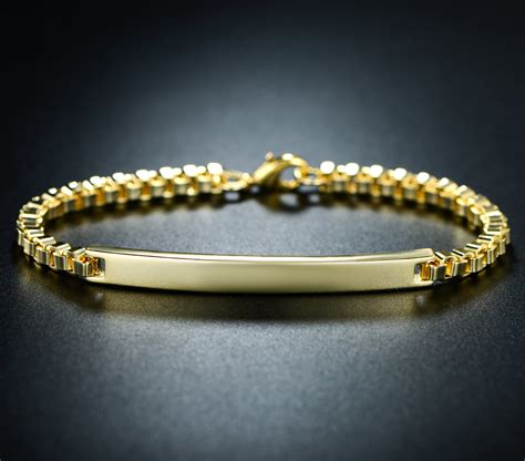 18k Gold Plated Sleek Id Bracelet