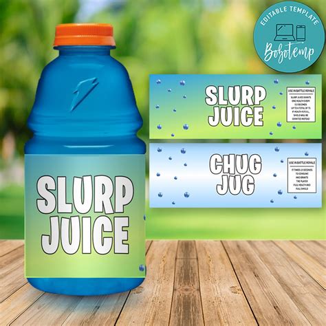 Slurpy is a derived term of slurp. Slurp Juice Gatorade Label Template to Print at Home ...