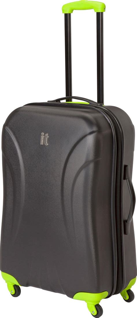 It Luggage Large Expandable 4 Wheel Hard Suitcase Black 1618044