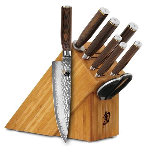 shun premier knife set 9 piece with block cutlery and more