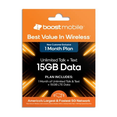 Boost Mobile 1 Month15gb Preloaded Sim 1 Ct Smiths Food And Drug