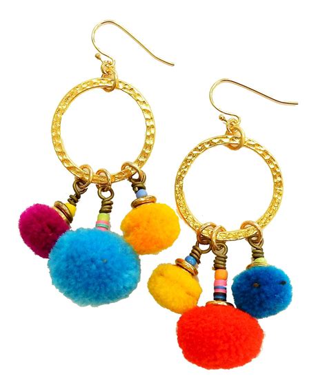 Pom Pom Hoop Earrings Favorite Jewelry Earrings Jewelry Inspiration