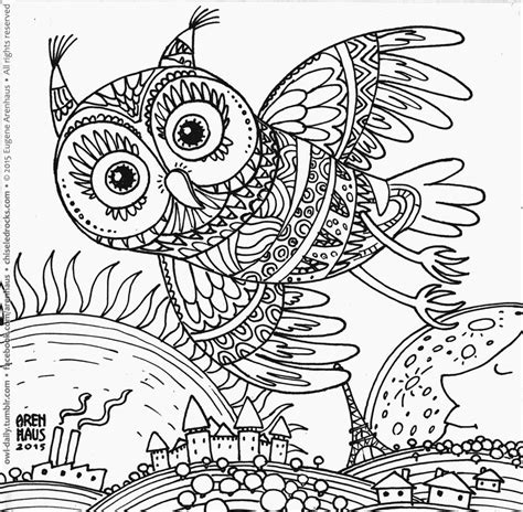Owl Design Coloring Page №352 Owl Above It All Unique