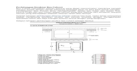 Perhitungan Struktur Box Culvert Docx Document