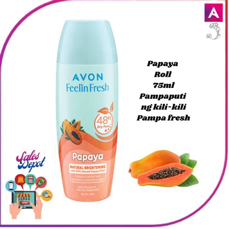 Avon Papaya Roll On 75ml Feelin Fresh Brightening Pampaputi Ng Kiili