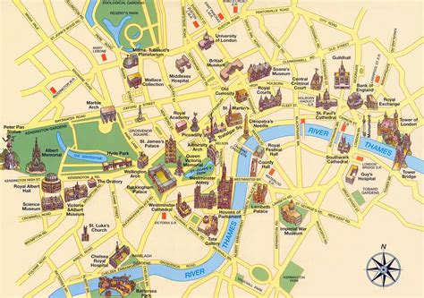 Grande Mapa Turístico Del Centro De Londres Londres Reino Unido