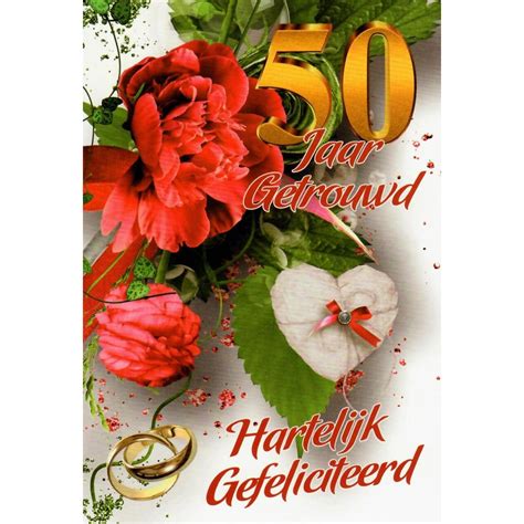 50 Jaar Getrouwd Hartelijk Gefeliciteerd Wenskaarten Groothandel
