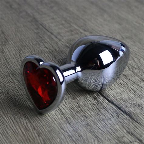 jewelled heart butt plug metal beginner anal plug s m l etsy