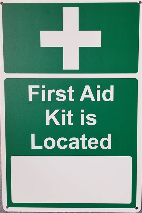 First Aid Kit Is Located Sign Pool Operation Management