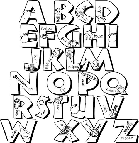 Full Alphabet Coloring Page