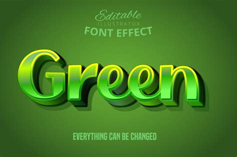 Premium Vector Green Text 3d Editable Font Effect