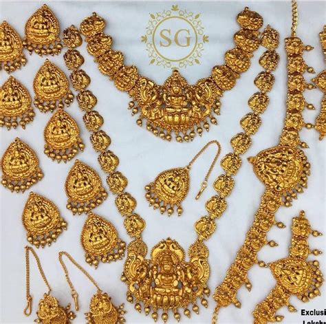 antique gold plated south indian temple jewelry etsy