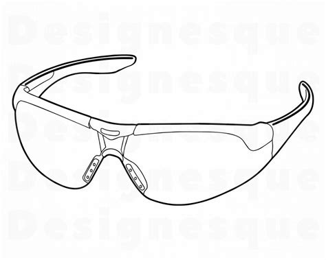 Sunglasses Glasses Clip Outline Coloring Line Clipart Printable