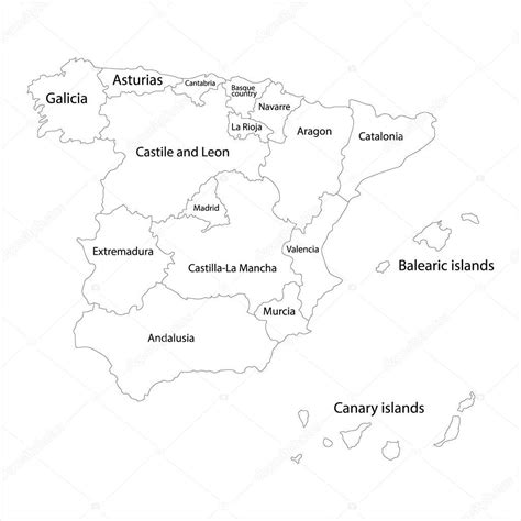 Karte des elektrizitätsnetzes in spanien. Spanien-Regionen-Karte — Stockfoto © viktorijareut #181484034