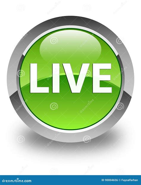 Live Glossy Green Round Button Stock Illustration Illustration Of