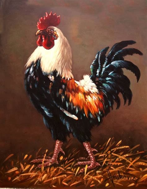Rooster The Master Of The Yard Painting In 2020 Rooster Painting