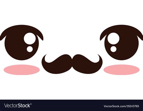 Face With Mustache Emoji Kawaii Character Vector Image