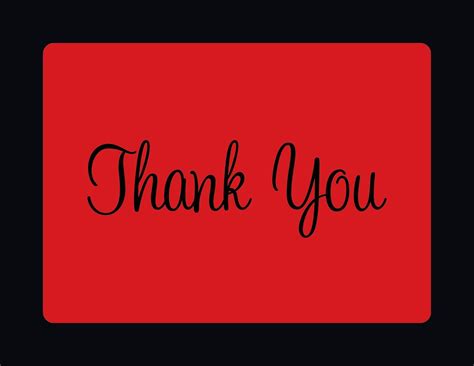 Thank you clipart black and white. Stylish Red In Black Thank You Cards