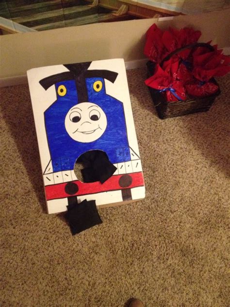 With vivid colors and comfortable touch feel, you can use it as an educational toy for kids and preschool to teach them the names of shapes and colors. Thomas the train coal toss... Sewed the bean bags as well ...