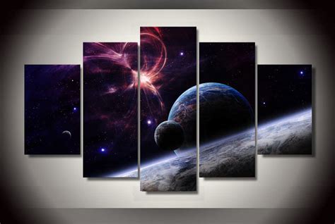 Diy painting online painting art galaxie pintura hippie. 5 Pieces Canvas Prints Painting Wall Art Planetary ...
