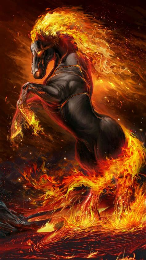 Pin By Starr Lucius On Deviantart Dark Fantasy Art Fire Horse