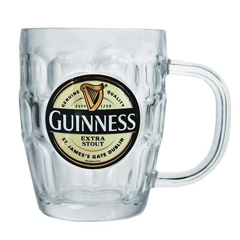 Guinness Irish Glass Tankard Hobnail Classic Dimpled Glass Beer Mug