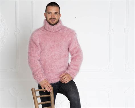 Stylish Mens Mohair Sweaters Pink Mohair Sweater T640m Image 0 Soft