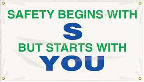 Workplace Safety Banner Safety Begins With S But Starts With You