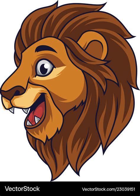 Cartoon Lion Head Smiling Royalty Free Vector Image